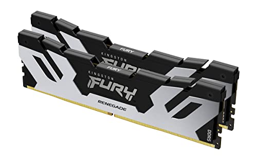 Kingston FURY Renegade DDR5 Argent Noir XMP 32Go (2x16Go) 6400MT s CL32 DIMM Mémoire pour PC de Gamer Kit de 2 - KF564C32RSK2-32