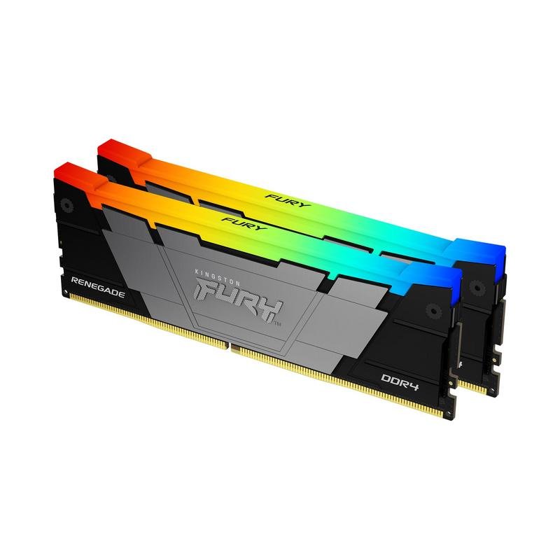 Kingston Memoria RAM Kingston FURY Renegade RGB 16GB 2x8GB DDR4 3200MHz CL16 Intel XMP RGB Black