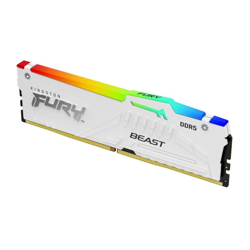 Kingston Mémoire RAM Kingston FURY Beast RGB 32Go 1x32Go DDR5 6000MHz CL30 AMD EXPO White