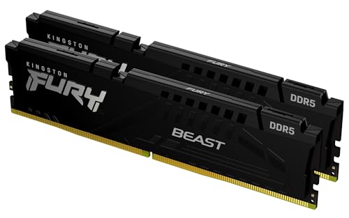 Kingston FURY Beast Noir DDR5 64Go (2x32Go) 6000MT s CL30 DIMM Mémoire pour PC de Gamer Kit de 2 AMD EXPO et Intel XMP - KF560C30BBEK2-64