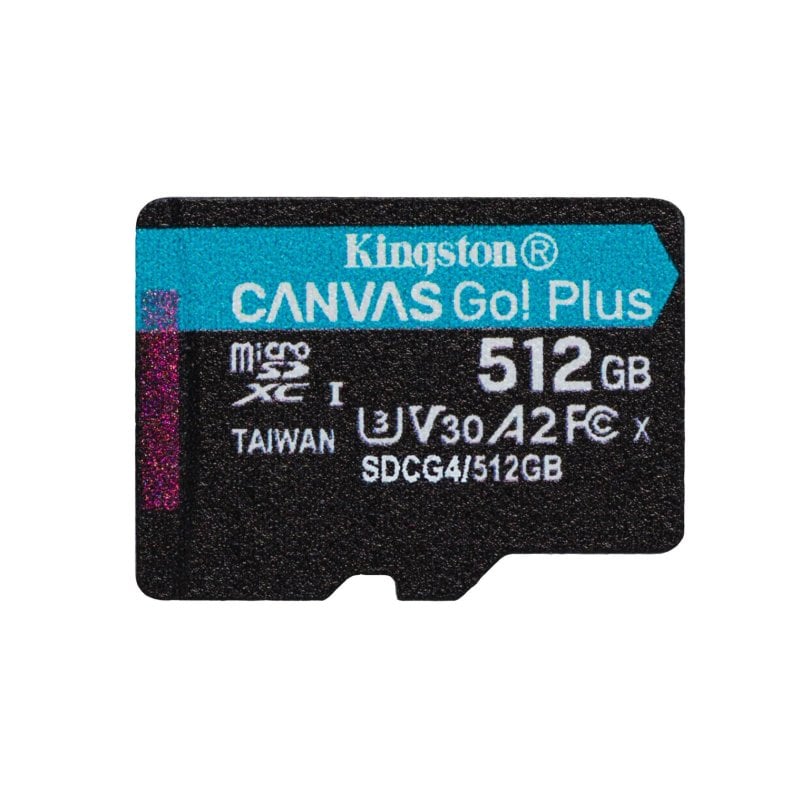 Kingston Carte microSD Kingston Canvas Go Plus Gen4 512GB 200MB s UHS-I A2 U3 V30