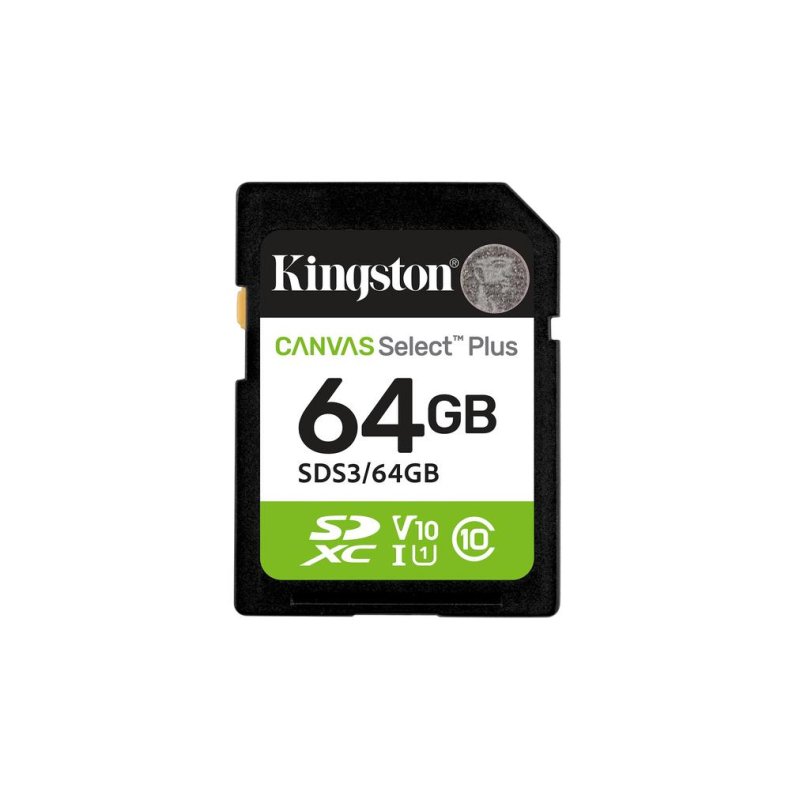 Kingston Kingston 64 GB SDXC Canvas Select Plus Gen3 100 MB s C10 UHS-I U1 V10