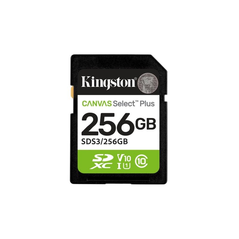 Kingston Carte mémoire SD Kingston Canvas Select Plus 256GB UHS-I Classe 10 150 MB s résistante