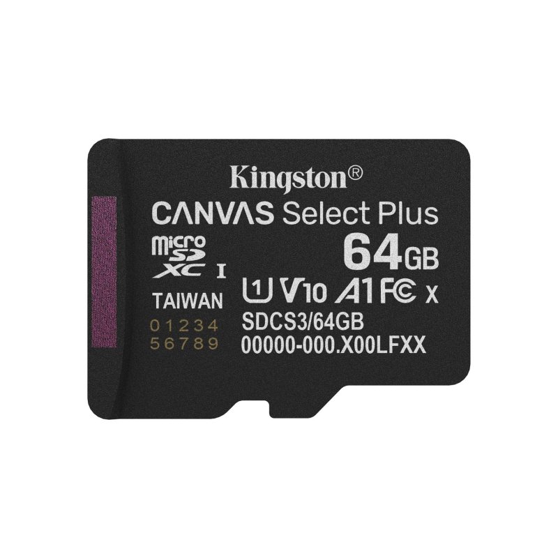 Kingston Carte microSD Kingston SDCS3 64GBSP 64GB UHS-I A1 V10 résistant