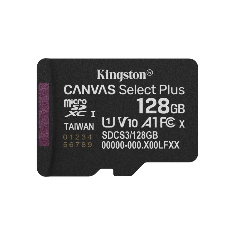 Kingston Carte MicroSD Kingston Canvas Select Plus 128GB UHS-I 150MB s A1 V10