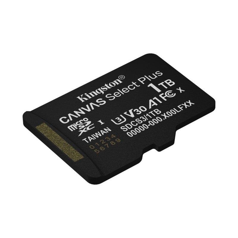 Kingston Carte microSD Kingston SDCS3 1TB Canvas Select Plus 1TB 150Mo s UHS-I A1 V30 U3