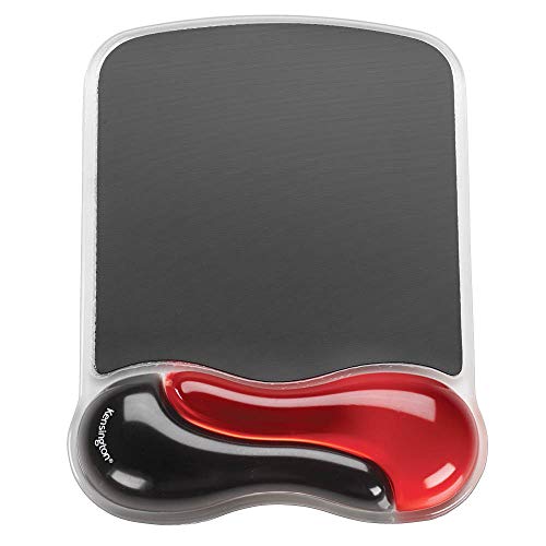 Kensington Tapis de Souris avec Repose-Poignets - Ergonomique et Compatible avec Souris Laser Optiques pour un Grand Confort - Rouge Noir (62402)