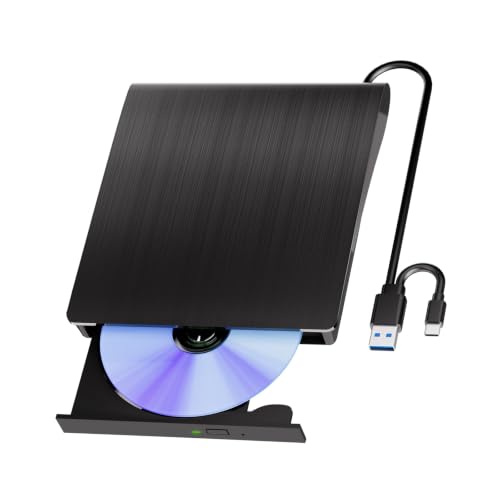 Yaeonku Lecteur Blu-ray externe compatible lecture gravure, graveur Blu-Ray | Graveur Blu-ray externe USB 3.0 Type-C haute vitesse 5 Gbit s, lecteur Blu-ray portable plug-and-play pour Windows XP 7 8 10