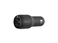 Belkin Chargeur voiture Belkin BoostCharge 24W double USB-A indicateur LED Black