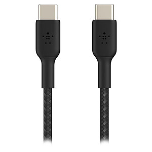 Belkin Cable USB C vers USB C renforce 60 W Black 2 m