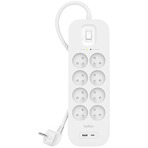 Belkin multiprise parafoudre 8 prises secteur avec 1 port USB-C et