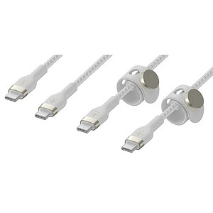 Belkin 2x Boost Charge Pro Flex Cables silicone tresse USB C vers USB C White 1 m