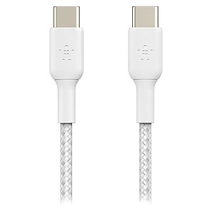 Belkin Cable USB C vers USB C renforce 60 W White 2 m