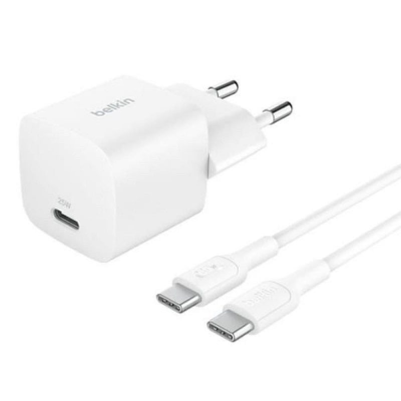 Belkin Chargeur mural Belkin BoostCharge 25W USB-C PD 3.1 câble 1 m White