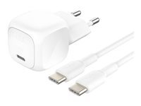 Belkin BOOST CHARGE adaptateur secteur - compact - 24 pin USB-C - 20 Watt - avec cable USB-C (1 m)