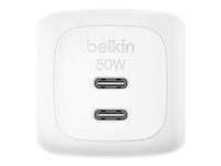 Belkin Chargeur Belkin WCH019kqWH GaN 50 W White 2 Ports USB-C Charge Rapide