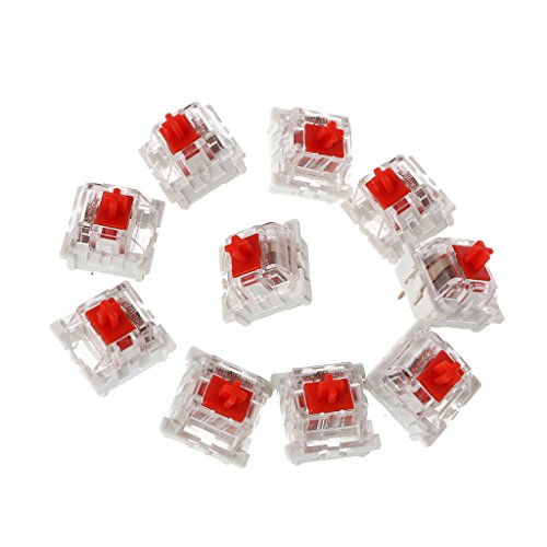 SUCHUANGUANG 10 pièces 3 Broches Interrupteur de Clavier mécanique Remplacement Rouge pour clé de Clavier Gateron Cherry MX