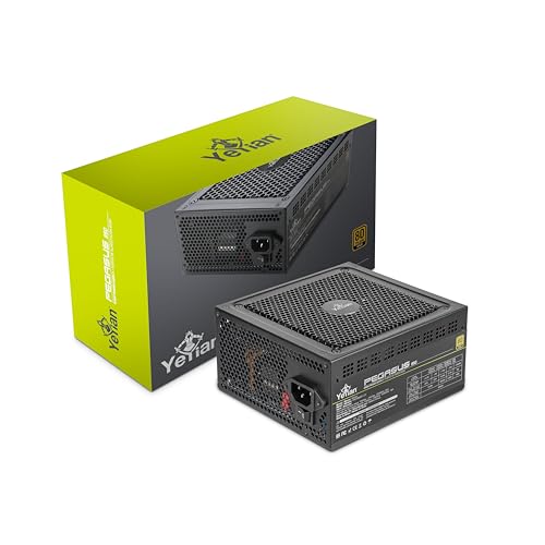 YEYIAN Pegasus 850W Alimentation modulaire pour PC 80 Gold | PCI-E Gen 5 | ATX 12V Ver 3.0 | 80 Plus Gold | Flat Cables | 140mm Fan | PC Gaming Compatible RTX 4070 Ti 4080 4090 (Noir)