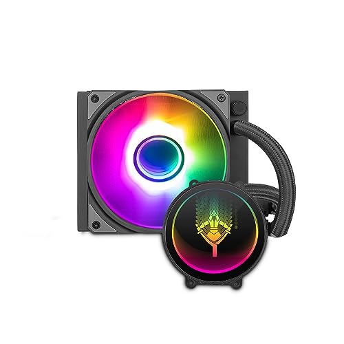 Yeyian Système de Refroidissement Liquide ARGB pour Processeur Intel AMD PC Gaming pour Ordinateur Jeu AIO Watercooling Silencieux | 1 ventilateurs RVB 120 mm | 2000 tr min | (Nouveau 2024)