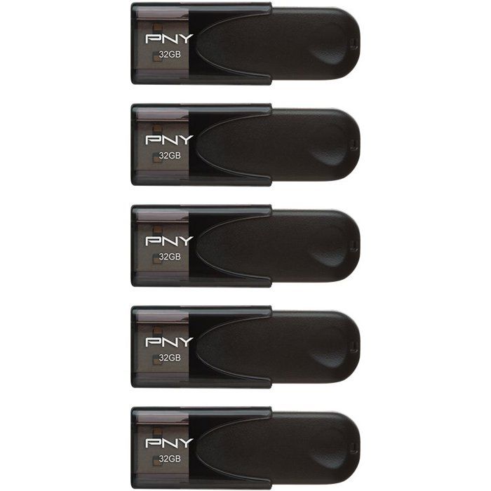 Pack de 5 Cles USB 2.0 - PNY - Attache 4 - 32 Go