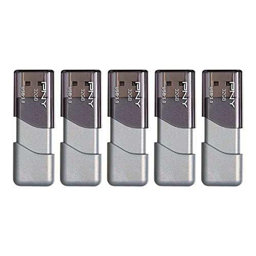 PNY Turbo Attache 3 Lot de 5 clés USB 3.0 Gris 32 Go