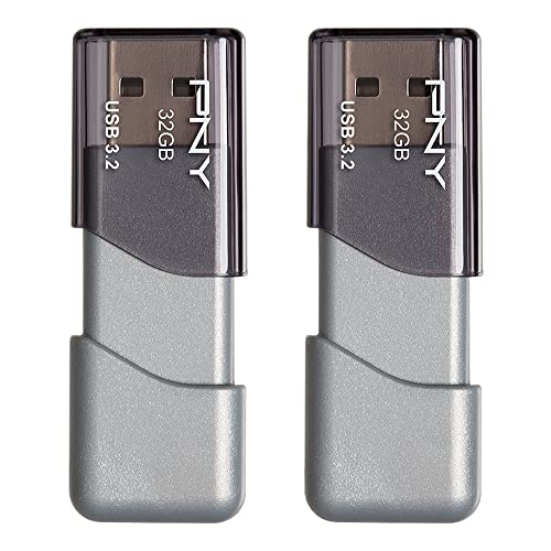PNY Elite Turbo Attaché 3 Lot de 2 clés USB 3.2 Argenté 32 Go