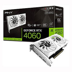 PNY GeForce RTX 4060 8 Go XLR8 Verto Gaming Dual Fan White Edition
