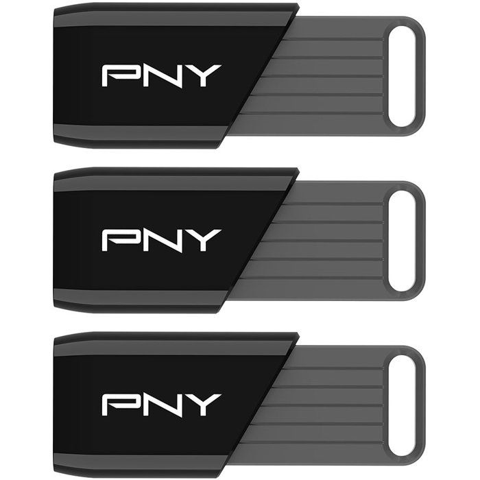 Pack de 3 Cles USB 3.2 - PNY - Attache X - 128 Go - Jusqua 130 Mo s