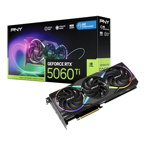 PNY - - GeForce RTX 5060 Ti - 8GB - ARGB Overclocked Triple Fan DLSS 4