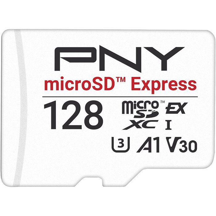 PNY microSD Express - Carte memoire microSDXC - 128 Go - UHS-I U3 V30 A1 - 890 550 Mo s
