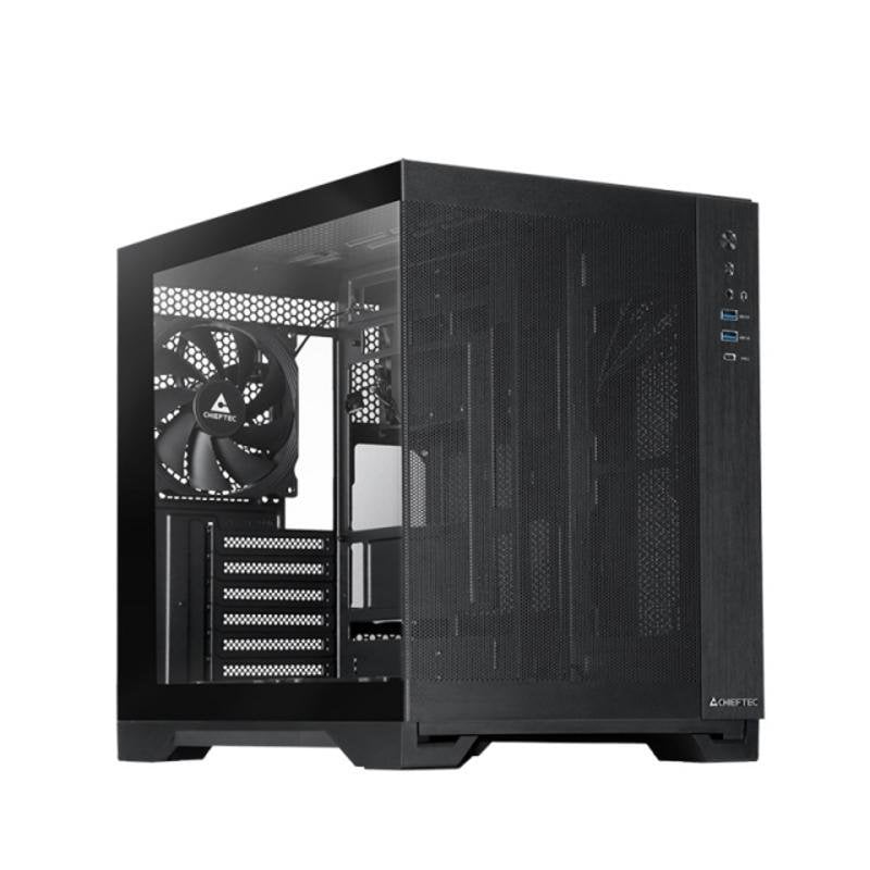 Chieftec Boîtier PC Chieftec Visio GM-30B-M-OP Black Tour Midi ATX