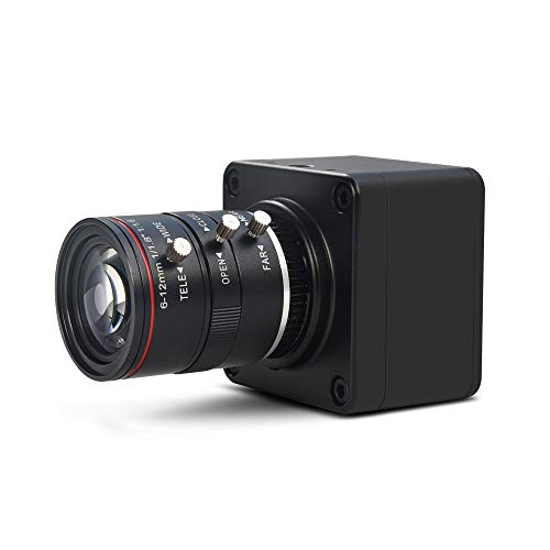 MOKOSE Caméra USB 4K @ 30 fps 1 1,8 avec objectif Varifocus manuel 6-12 mm Webcam sans pilote Compatible avec Windows, macOS, Linux UC70