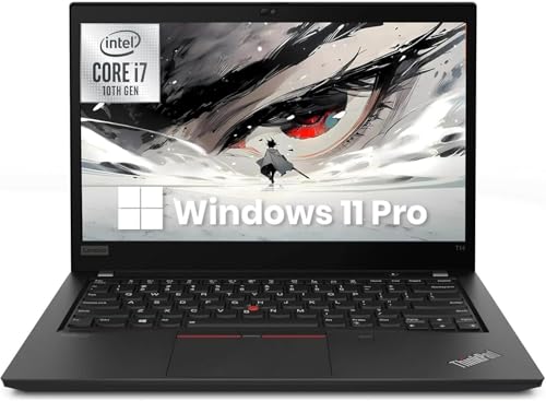 Lenovo Thinkpad T14 Ordinateur portable, 14 FHD (1920 x 1080), Intel Core i7-10610U, 16 Go de RAM, 256 Go SSD, webcam, clavier Qwerty américain, Windows 11 Pro (renouvelé)