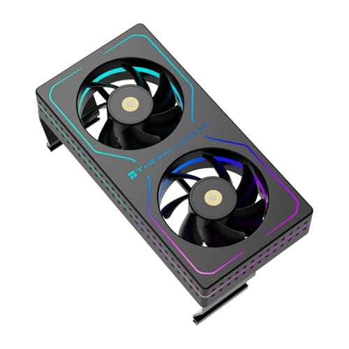 Thermalright MC-2 ARGB Refroidisseur de mémoire noire, double ventilateur, design PWM, refroidisseur de RAM, silencieux, flux d'air de 16,17 CFM pour ordinateur de bureau DDR5 DDR4 RAM Kit (noir)