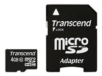 Transcend Premium - carte memoire flash - 4 Go - micro SDHC