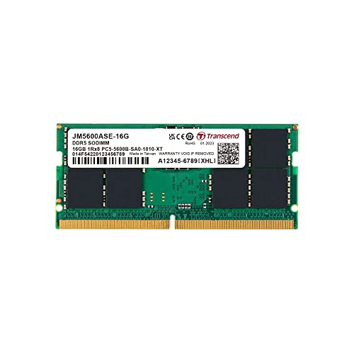 Transcend JetRam 16Go DDR5 5600MHz So-DIMM CL46, RAM pour PC Portable