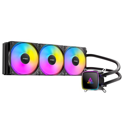 Antec Ultra 360 ARGB Refroidisseur liquide pour processeur, 3 ventilateurs PWM de 120 mm, pompe haute performance, Intel LGA 1200 1851 20XX et AMD AM4 AM5