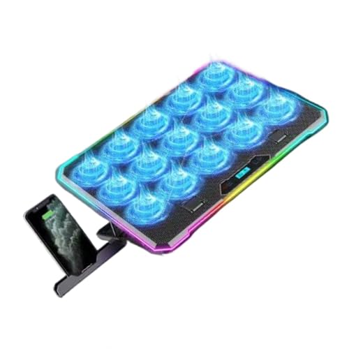 Tapis de Refroidissement pour Ordinateur Portable avec Ventilateur à 13 lumières, Fonctionnement Silencieux pour Les appareils de 14 à 21 Pouces, de Refroidissement pour Ordinateur Portable à