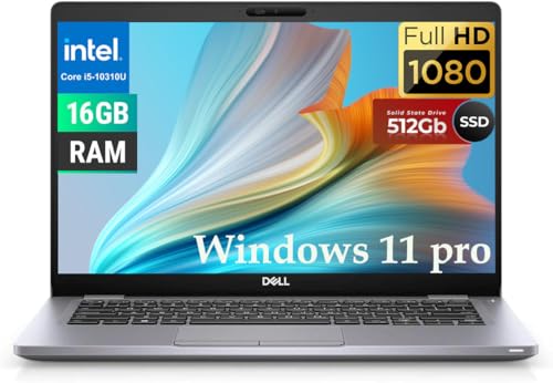 Dell Latitude 5310 Ordinateur portable professionnel, 13,3 FHD (1920 x 1080), Intel Core i5-10310U 1,7 GHz, RAM DDR4 16 Go, SSD 512 Go, clavier QWERTY américain, clavier rétroéclairé, Windows11 Pro