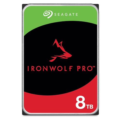 Seagate IronWolf Pro, 8 to, Disque Dur d'entreprise Interne NAS HDD – CMR, 3,5”, SATA 6 Gbits s, 7 200 TR Min, 256 Mo de mémoire Cache, Rescue Services (ST8000NT001)