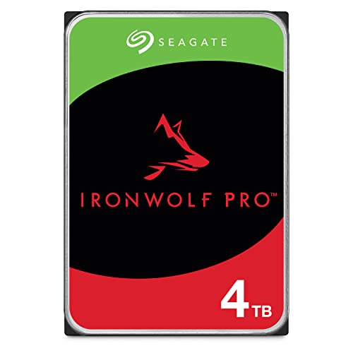 Seagate IronWolf Pro, 4 to, Disque Dur d'entreprise Interne NAS HDD – CMR, 3,5”, SATA 6 Gbits s, 7 200 TR Min, 256 Mo de mémoire Cache, Rescue Services (ST4000NT001)