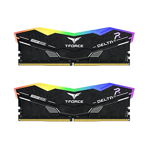 TEAMGROUP T-Force Delta Alpha RGB DDR5 32 Go Kit (2 x 16 Go) 5600 MHz (PC5-44800) CL40 Module de mémoire RAM optimisée AMD (Noir) – FF7D532G5600HC40BDC01