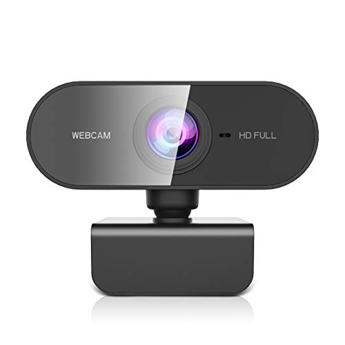 Webcam PC avec microphone, webcam HD 1080P Streaming pour PC, Mac, portable, caméra USB Plug and Play pour YouTube, appels vidéo Skype, caméra faciale pour studio, conférence, jeux