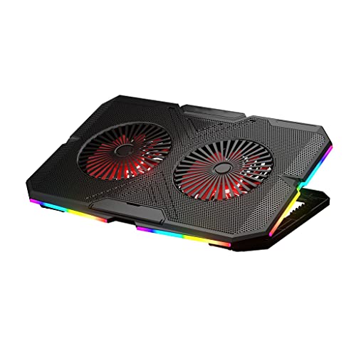 KieTeiiK Ventilateur turbo pour ordinateur portable - 7 hauteurs - Base de refroidissement - 2 ports USB - Compatible avec ventilateur turbo de 28 à 45,7 cm