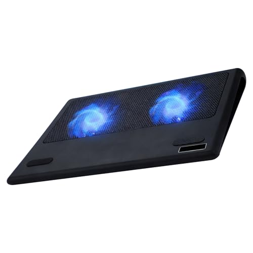 GMBYLBY Universals Tapis de refroidissement pour ordinateur portable de 12 à 16 pouces avec ventilateur silencieux, design antidérapant, hauteur réglable et double port USB pour une dissipation