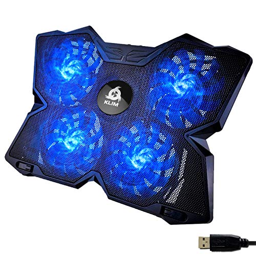 KLIM Wind - Refroidisseur Ordinateur Portable - Plus de 500 000 unités vendues Nouveau Version Le Plus Puissant 4 Ventilateurs Silencieux Refroidisseur PC Portable PS5, PS4 Xbox - Bleu