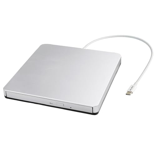 VikTck Lecteur DVD CD Externe USB-C SuperDrive Portable Lecteur Graveur de DVD CD pour Apple - MacBook Air Pro iMac Mini MacBook Pro ASUS Dell Ordinateur Portable avec Port USB-C Plug and Play
