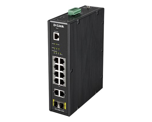 D-Link Switch D-Link DIS-200G-12PS 10 Gigabit 2 SFP 8 PoE Gestionnaire L2 industriel