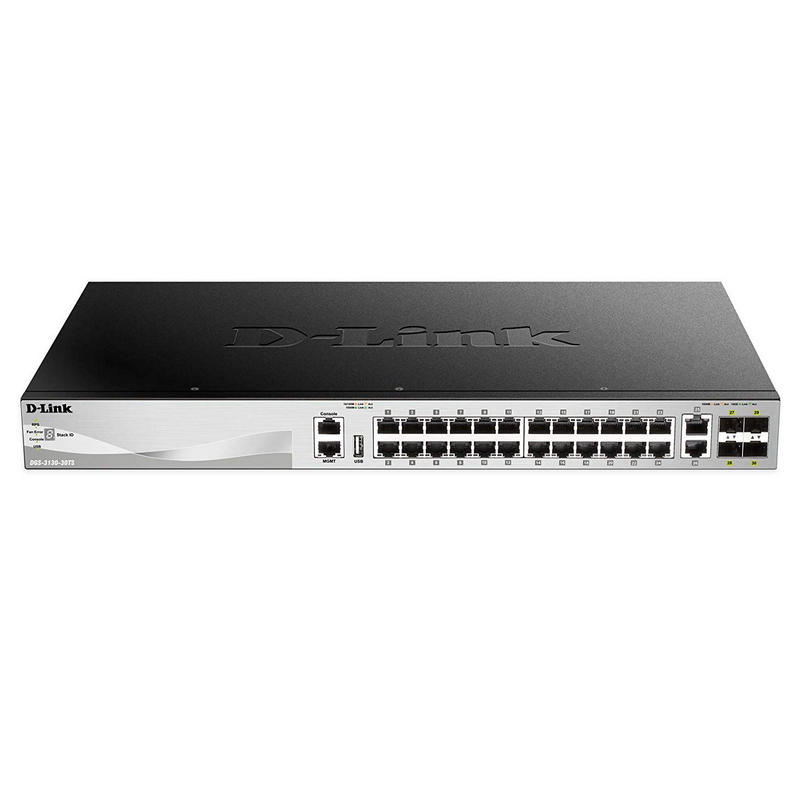 D-Link Switch administrable D-Link DGS-3130-30TS 24 ports Gigabit 2 ports 10GBASE-T 4 ports 10G SFP