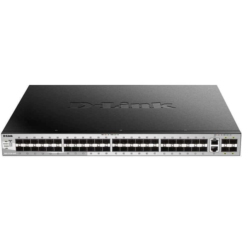 D-Link Switch administrable D-Link DGS-3130-54S L3 48 ports SFP 2 ports 10GBASE-T 4 ports 10G SPF